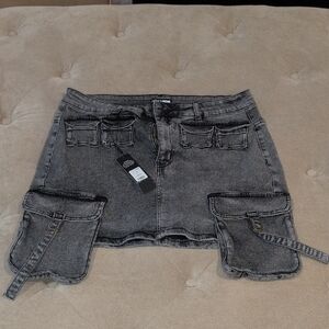 Fashion Nova Charcoal Mini Skirt